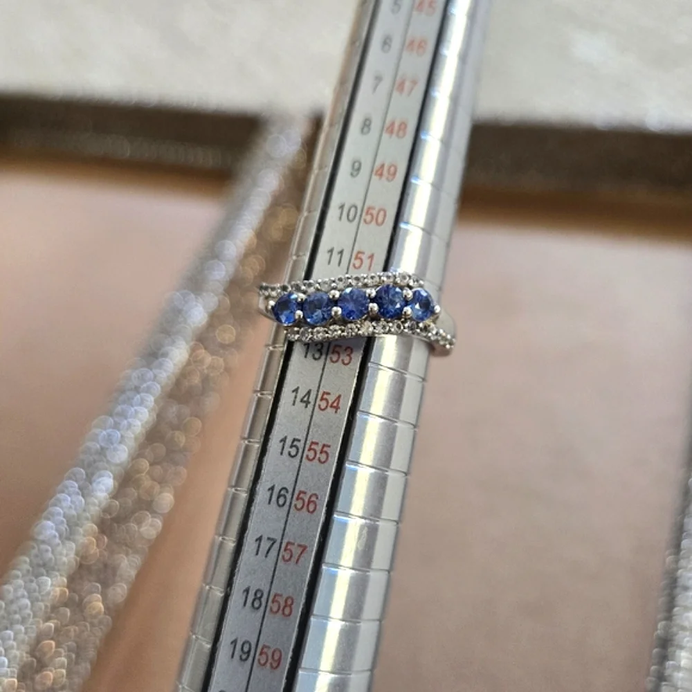 Sterling Blue And White Topaz Ring